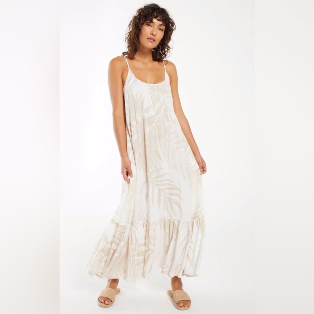 Z Supply Cream Tropical Print Dress
